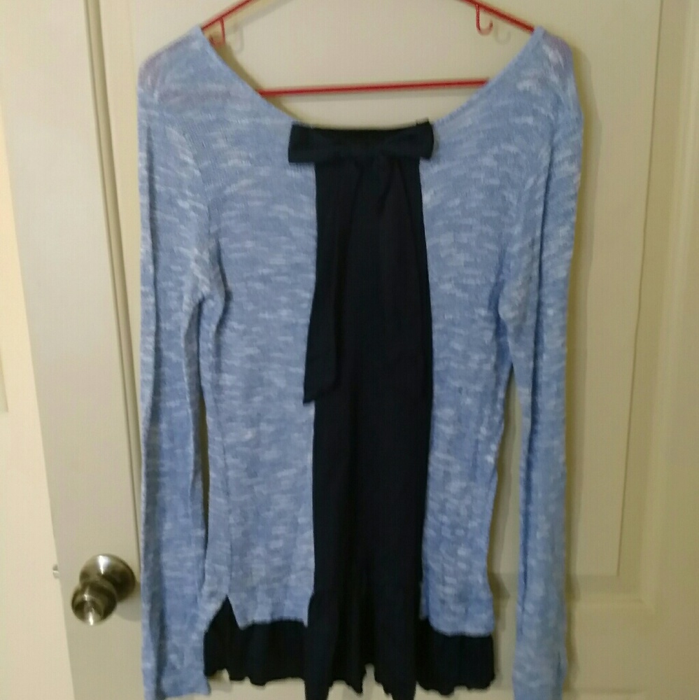 Blouse with Bow on Back (Copper Key,  S,  Blue)